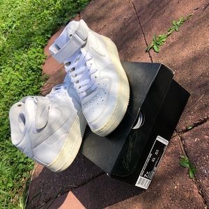 High top white nike air forces